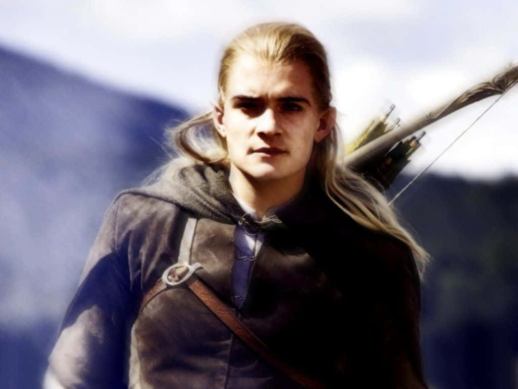 Legolas Bows Ready In Epic Action Scene Wallpaper