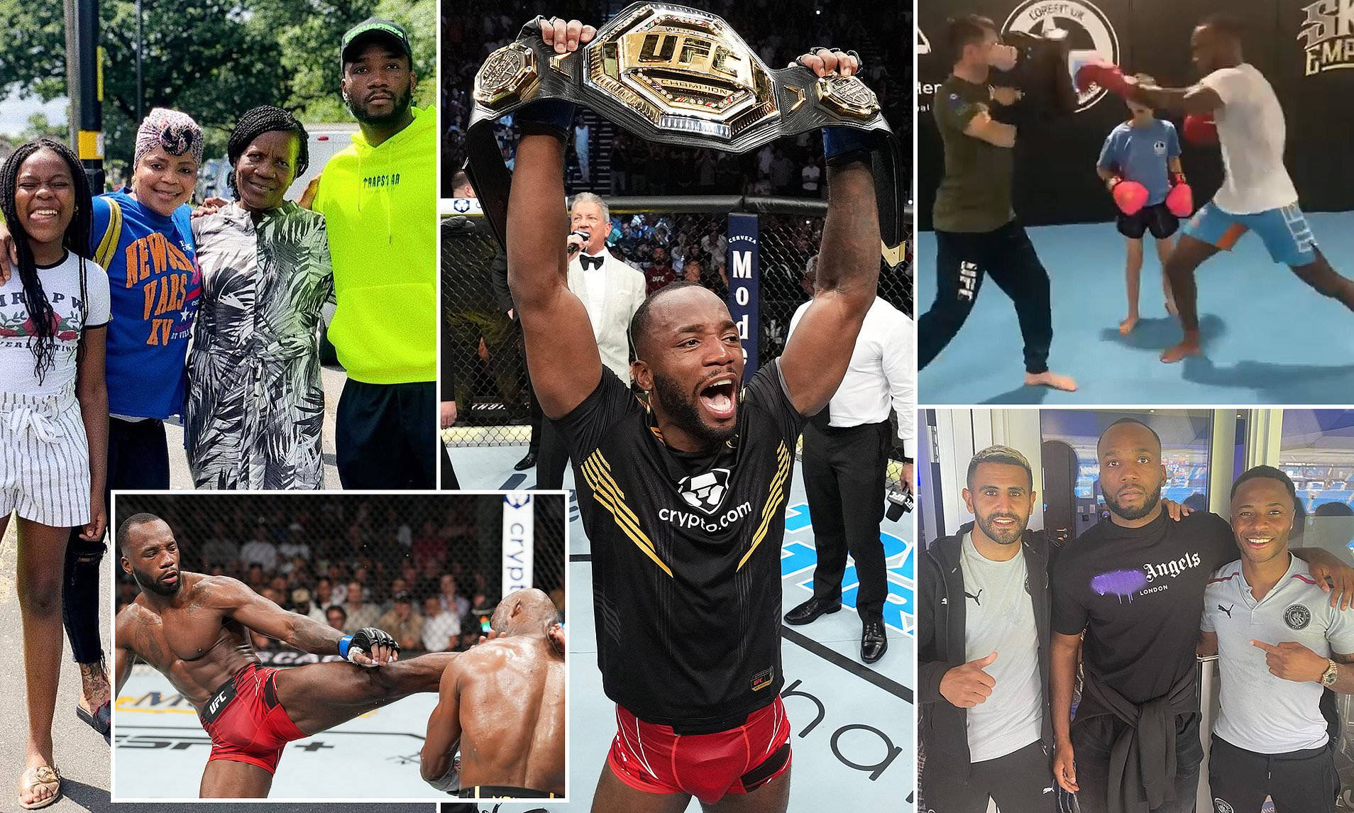 Leon Edwards Collage Wallpaper