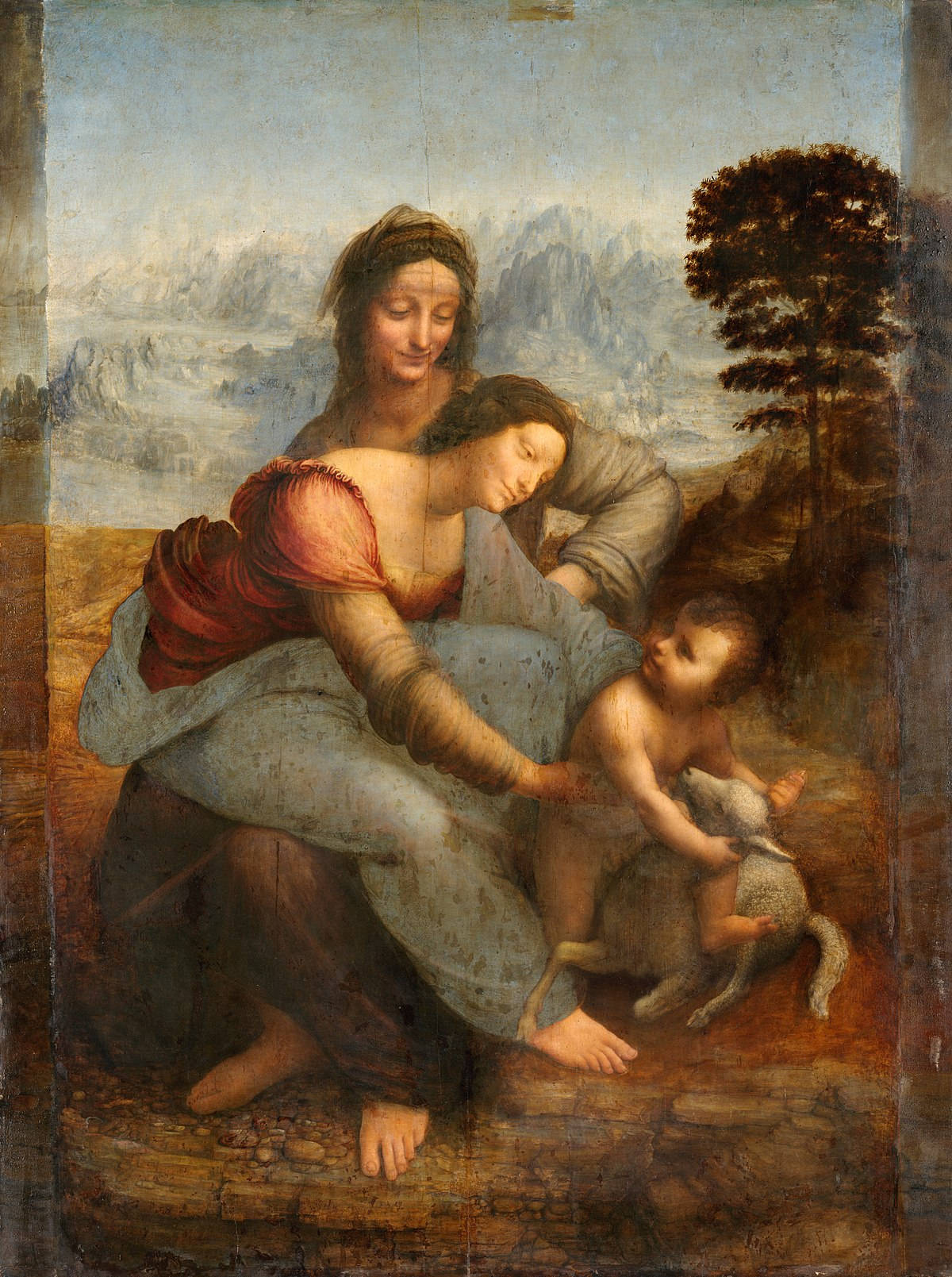 Leonardo Da Vinci Saint Anne Painting Wallpaper