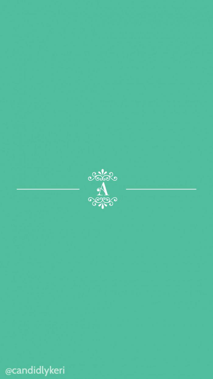 Letter A Pastel Green Aesthetic Wallpaper