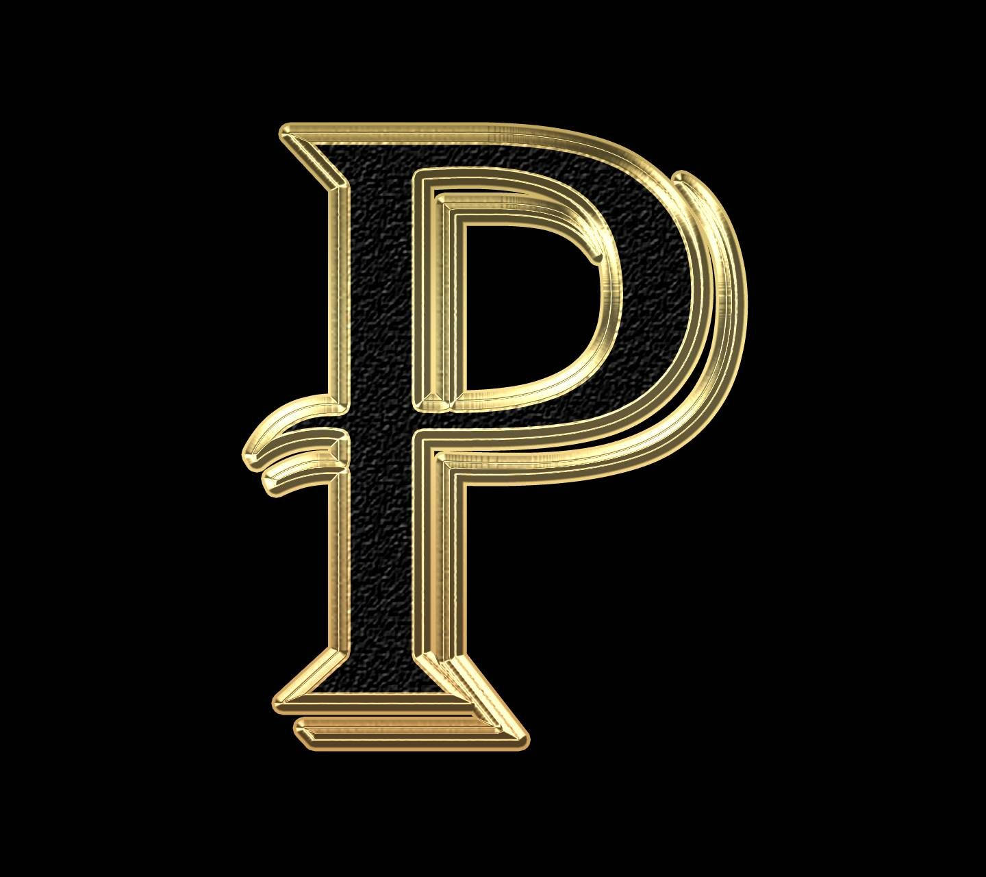 Letter P Gold Wallpaper