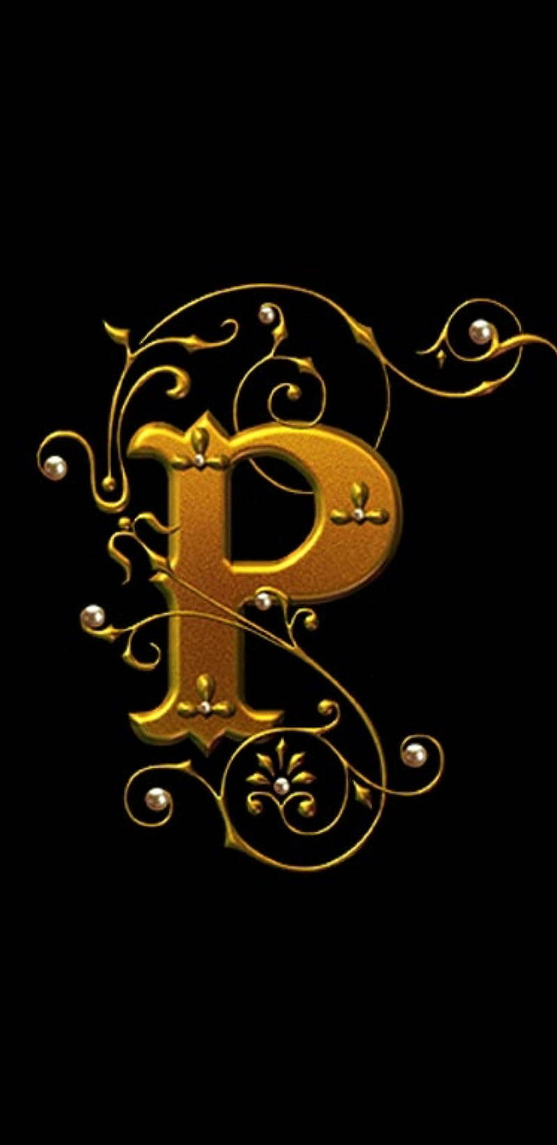 Letter P Luxury Gold Wallpaper