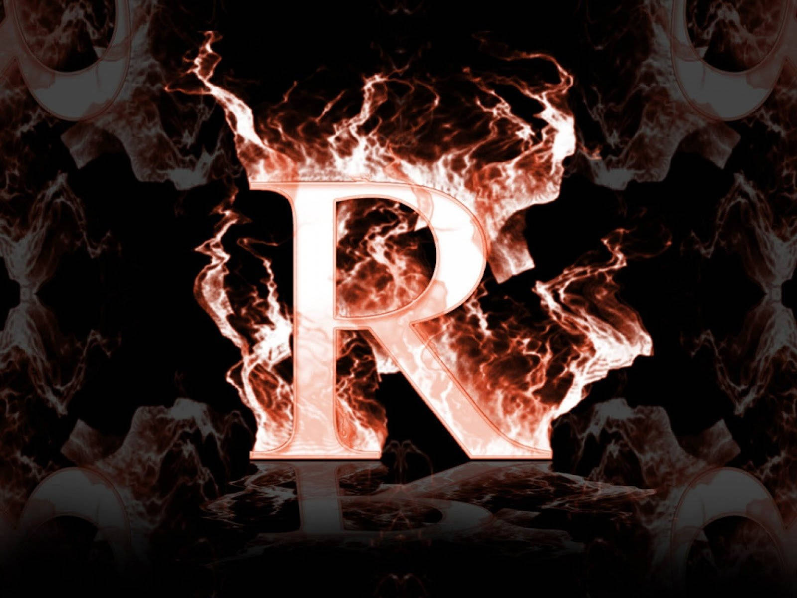 Letter R Fire Art Wallpaper