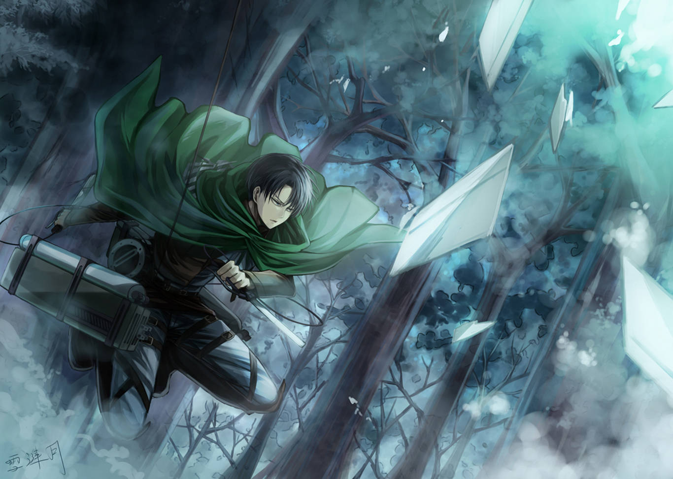 Levi Aesthetic Forest Wallpaper