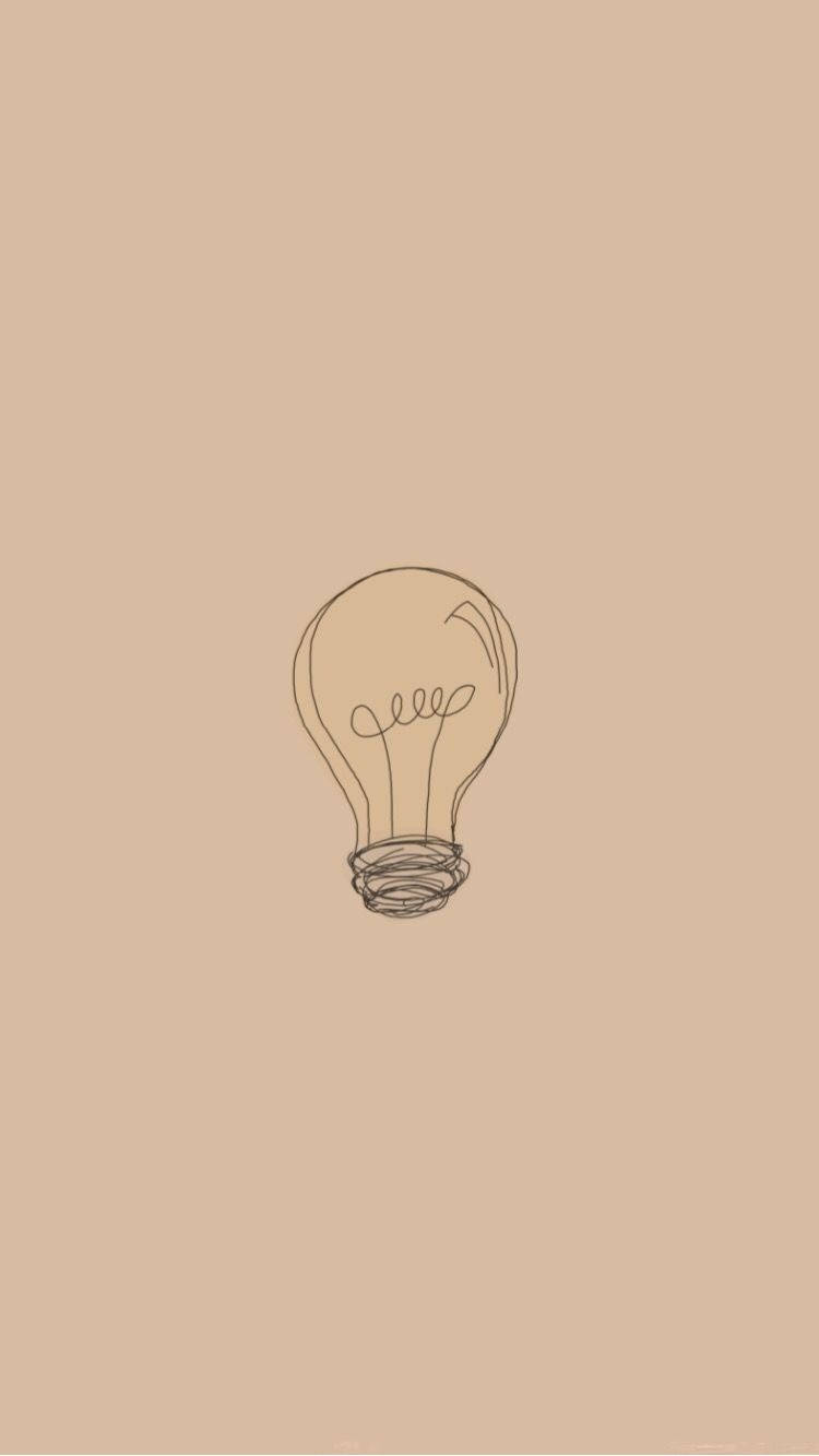 Light Bulb Beige Aesthetic Wallpaper