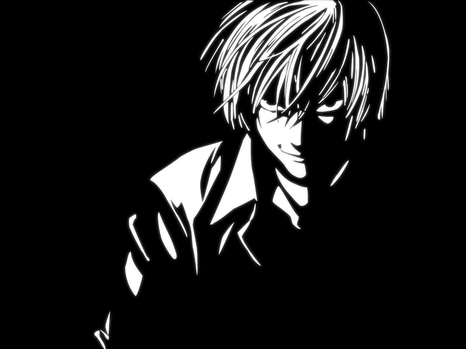 Light Yagami Black And White Death Note Wallpaper