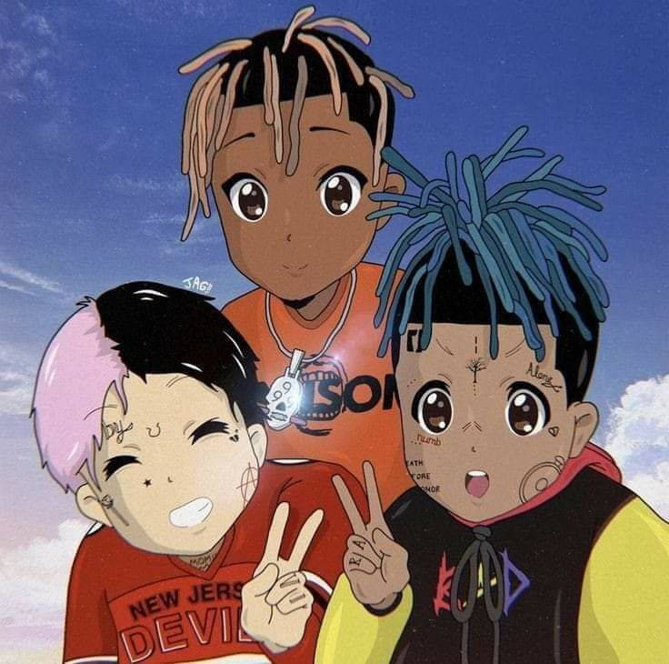 Lil Peep, Xxxtentacion, And Juice Wrld Anime Wallpaper