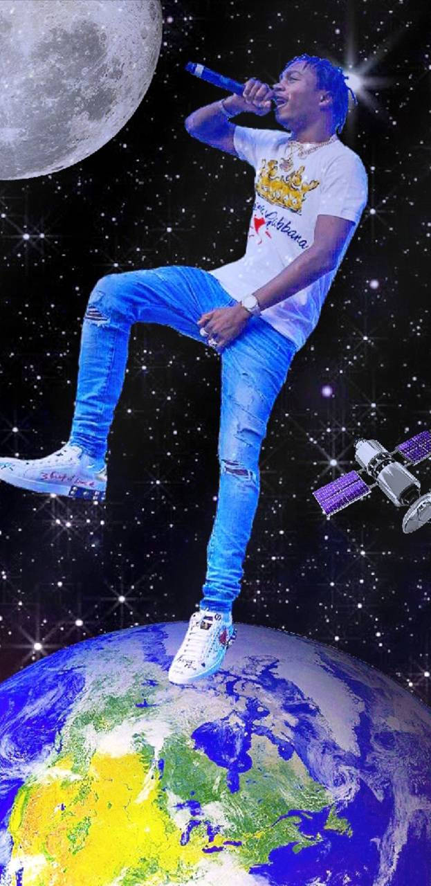 Lil Tjay Space Art Wallpaper