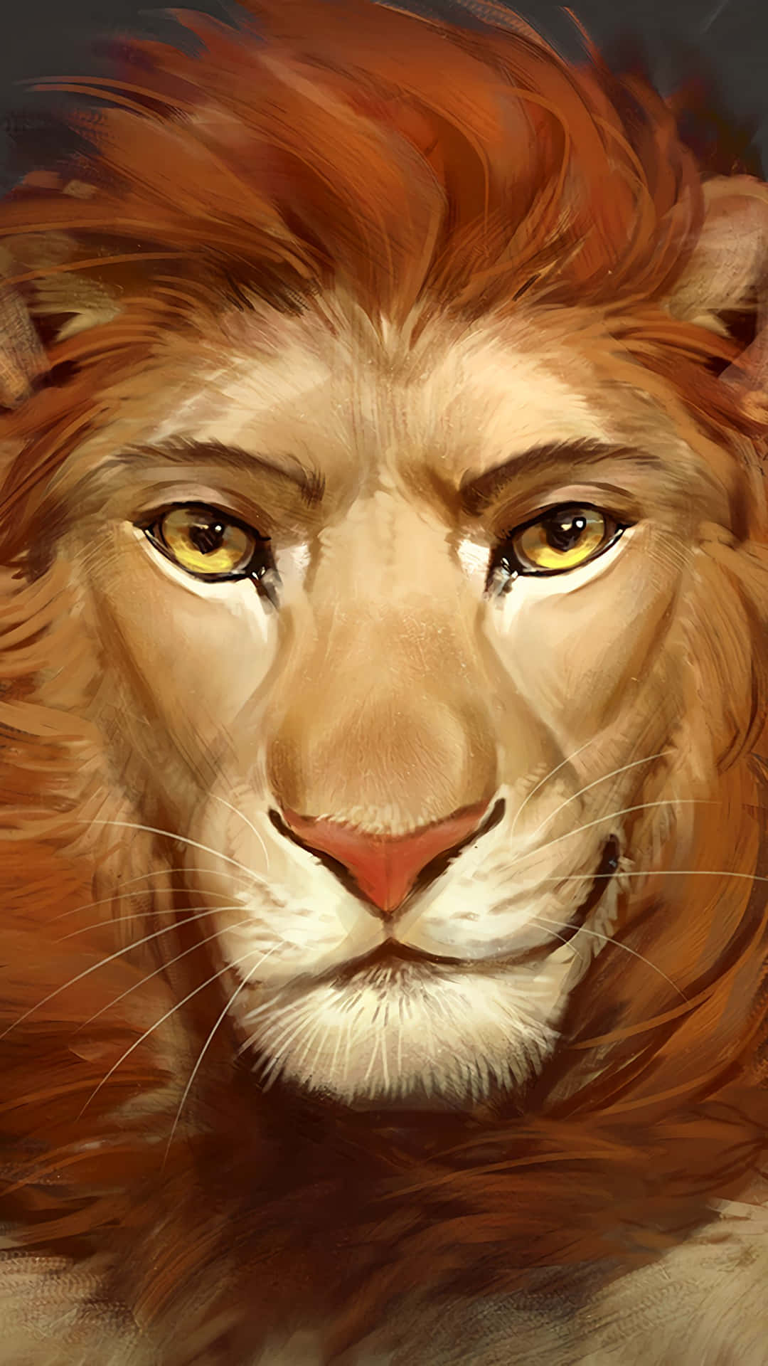 Lion Face Digital Art Wallpaper