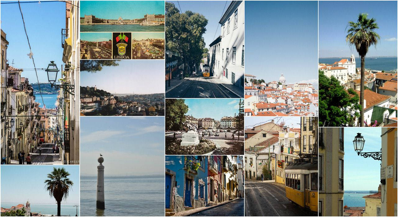 Lisbon Portugal Aesthetic Collage Laptop Wallpaper