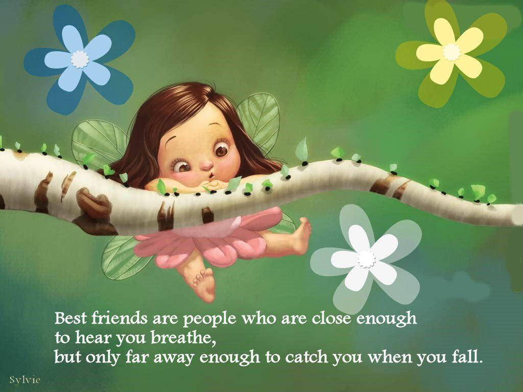 Little Fairy Best Friend Quotes Wallpaper