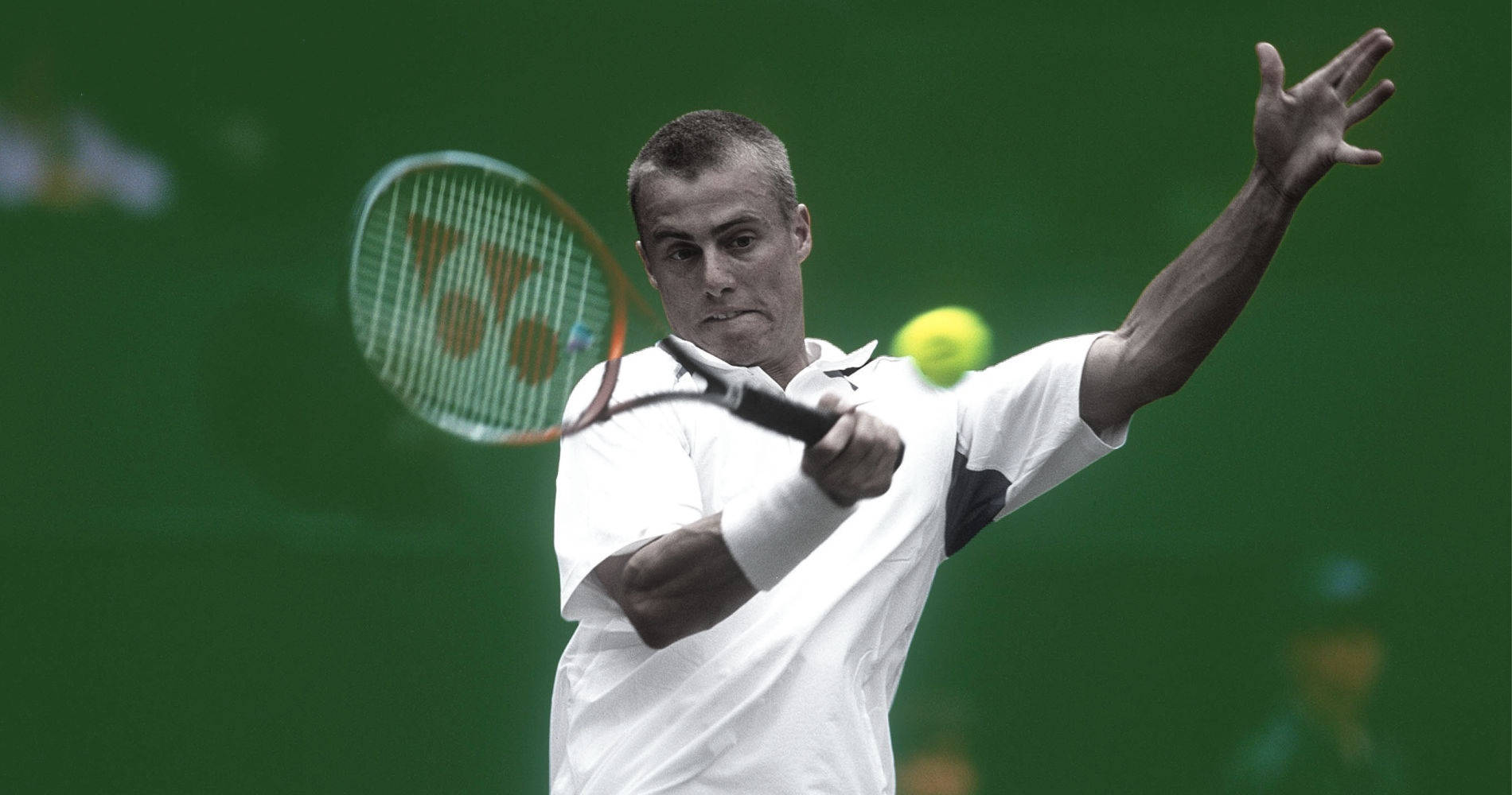 Lleyton Hewitt In Action At Wimbledon Lawn Tennis Championships Wallpaper