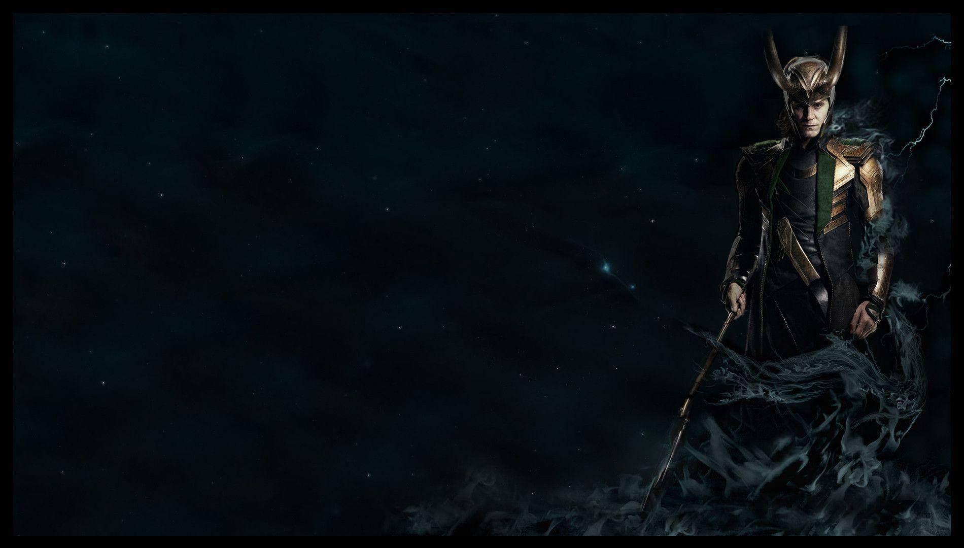 Loki In Aesthetic Black Wallpaper
