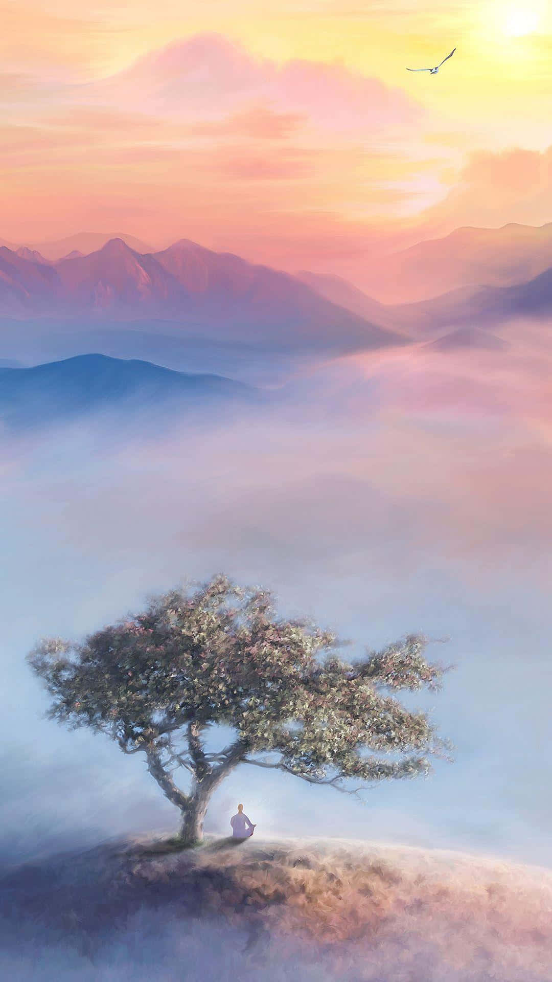 Lone Tree Of Mindfulness Wallpaper