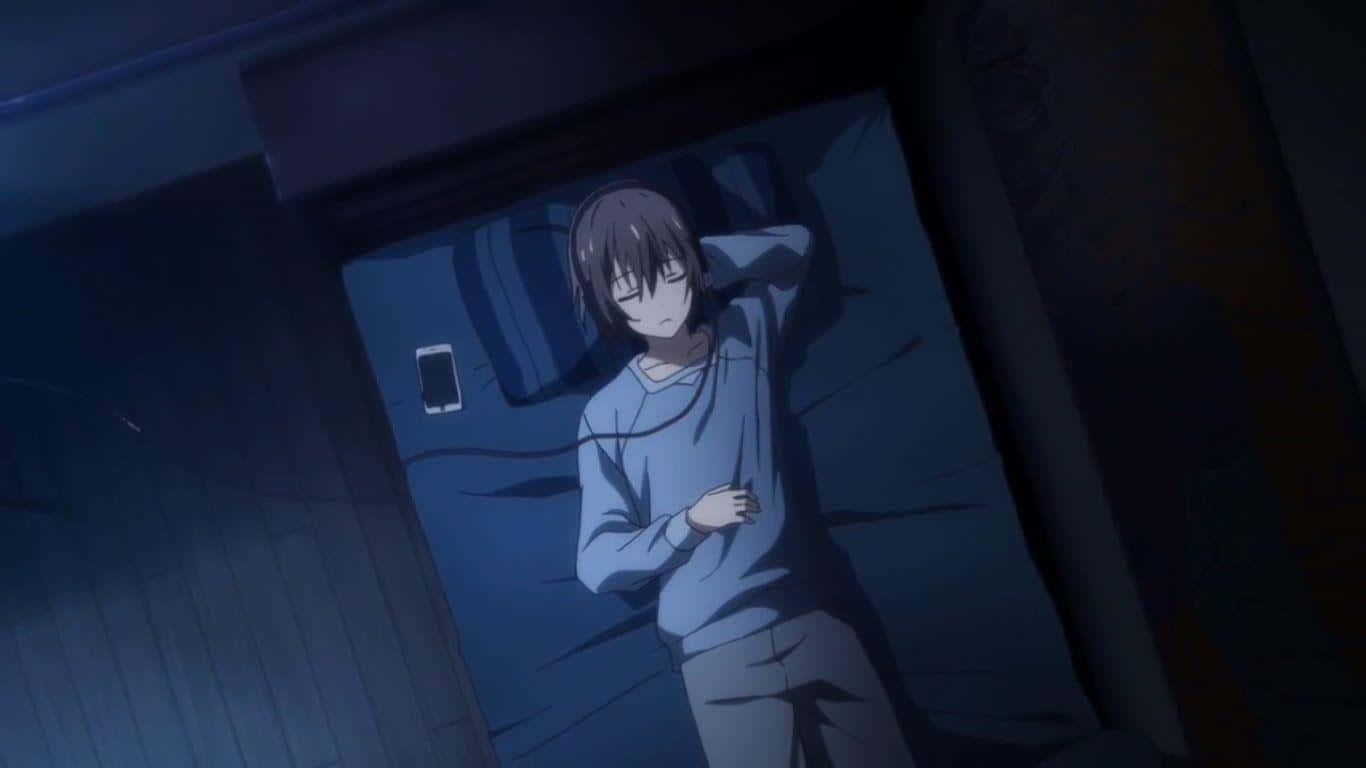 Loner Anime Boy In Bed Wallpaper