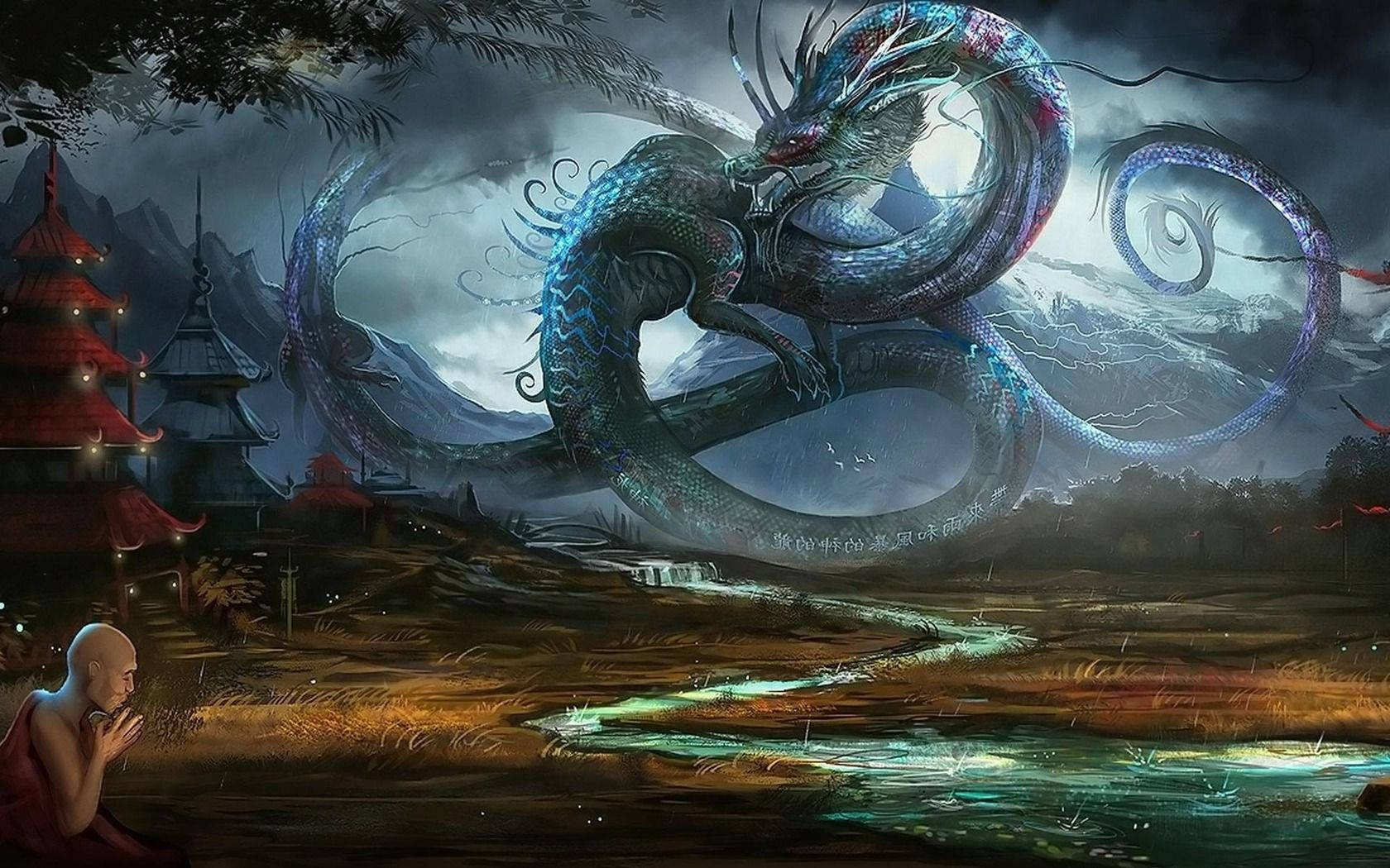 Loong Chinese Dragon Artwork Wallpaper