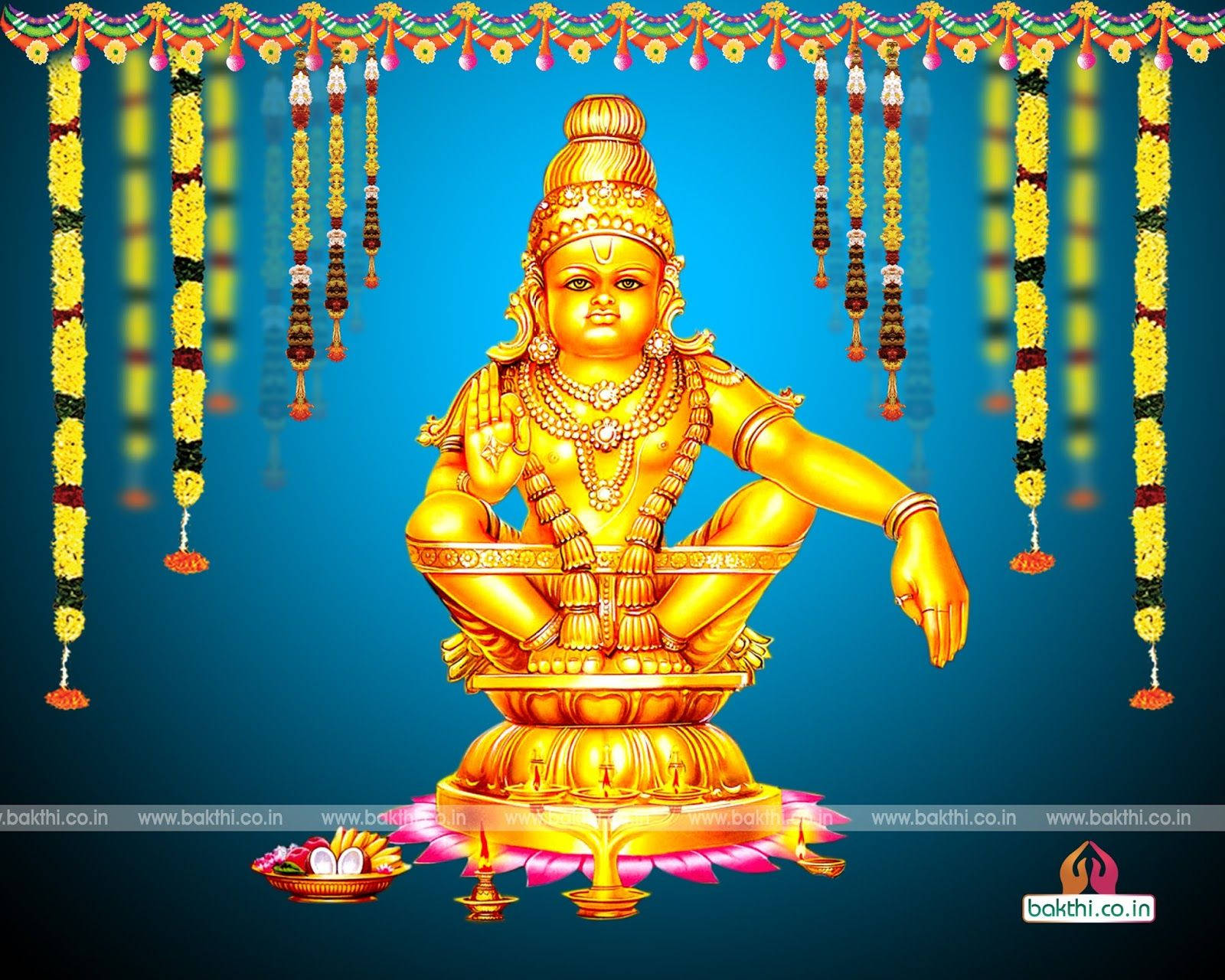 Lord Ayyappan Flower Garlands Wallpaper