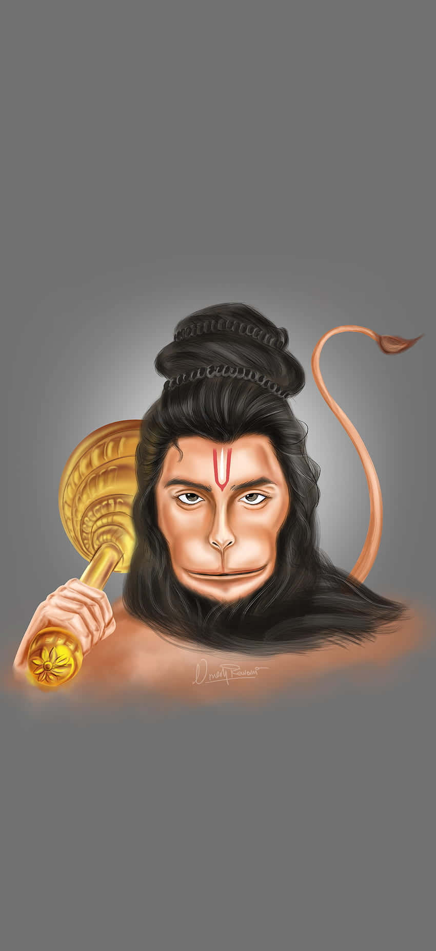 Lord Hanuman Artistic Portrait Wallpaper