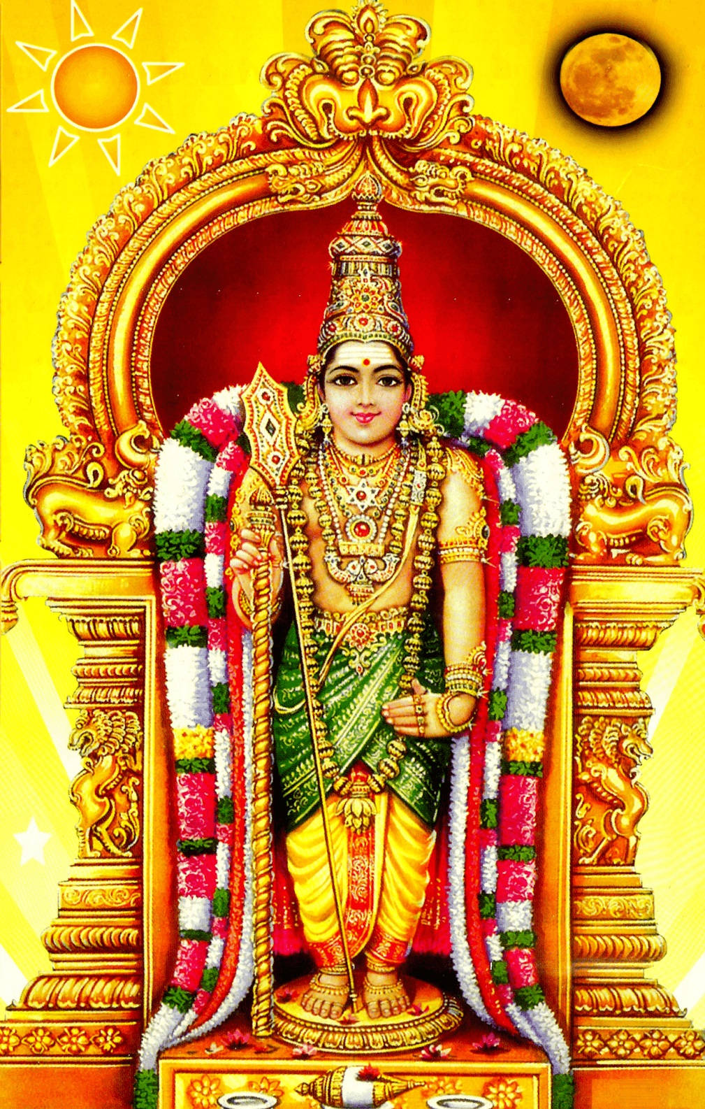 Lord Murugan 4k Golden Symbols Wallpaper