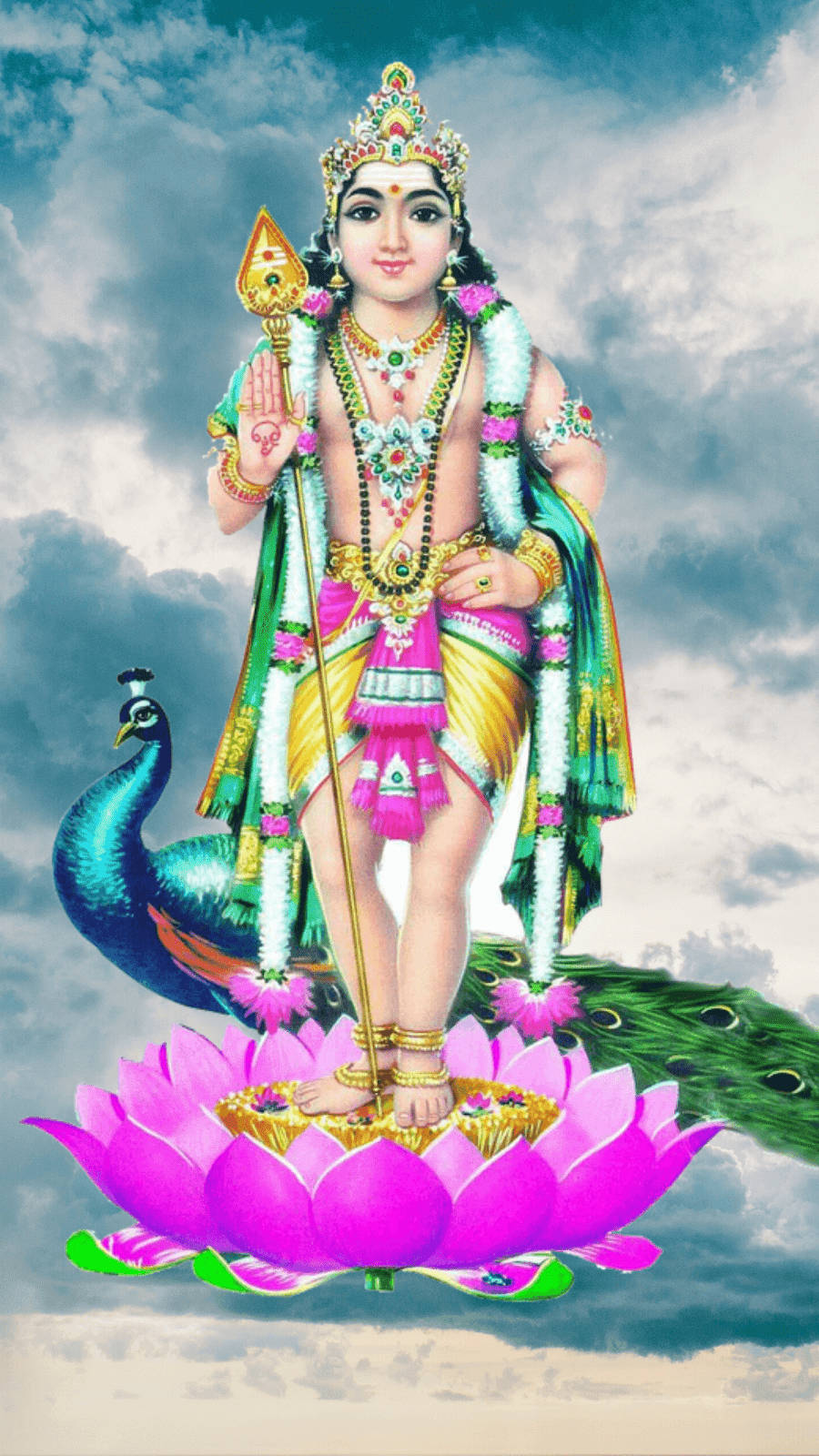 Lord Murugan Against Blue Sky Wallpaper