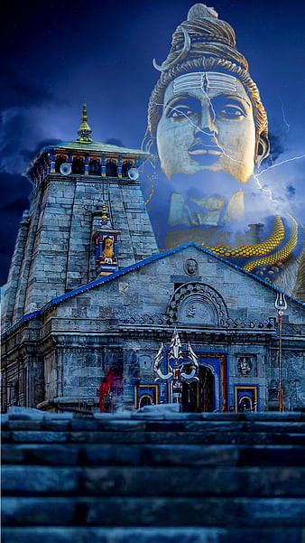 Lord Shiva Bholenath In Temple 3d Wallpaper