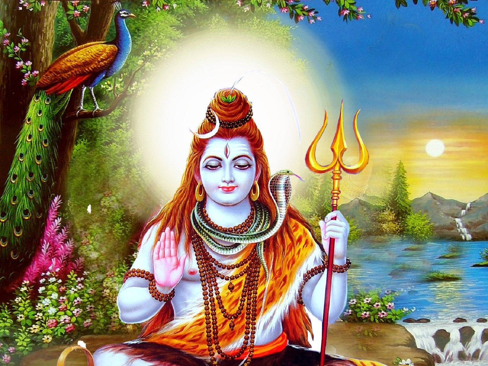 Lord Shiva In Paradise Wallpaper
