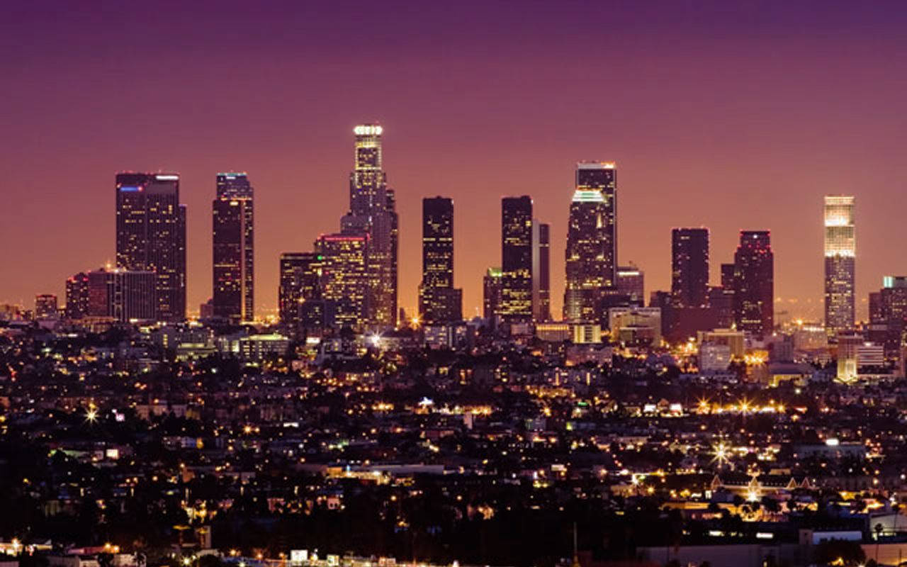 Los Angeles Skyline At Night Wallpaper