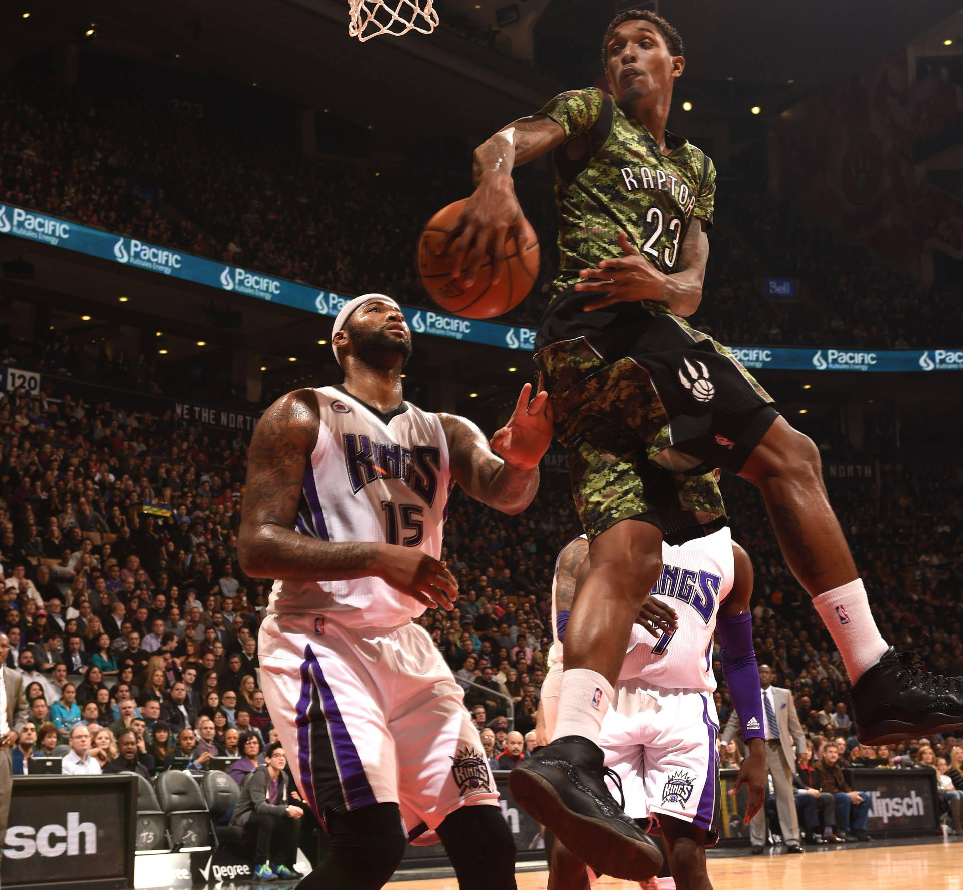 Lou Williams In Camo Raptors Jersey Wallpaper WallpapersOK