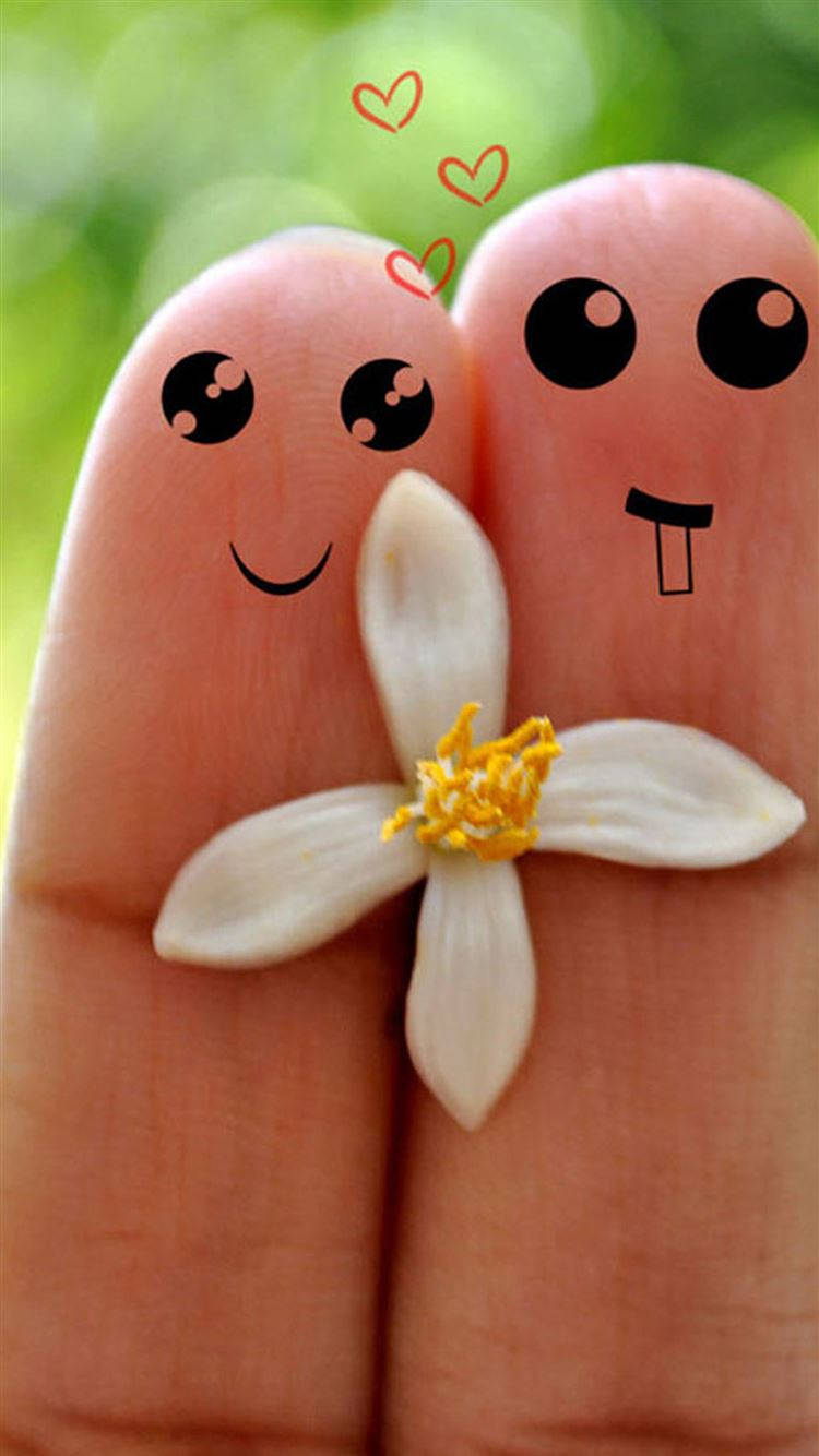 Love Cartoon Fingers Wallpaper