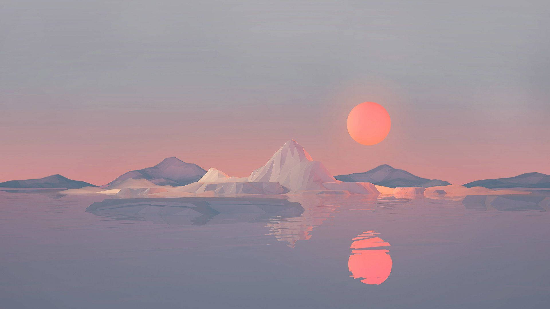 Low Poly Calm Scenic View Wallpaper
