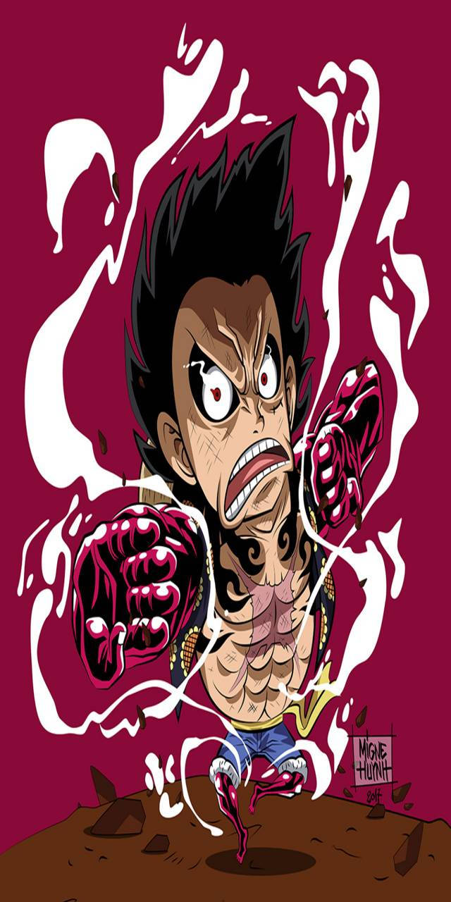 Luffy Gear 4 Distorted Art Wallpaper