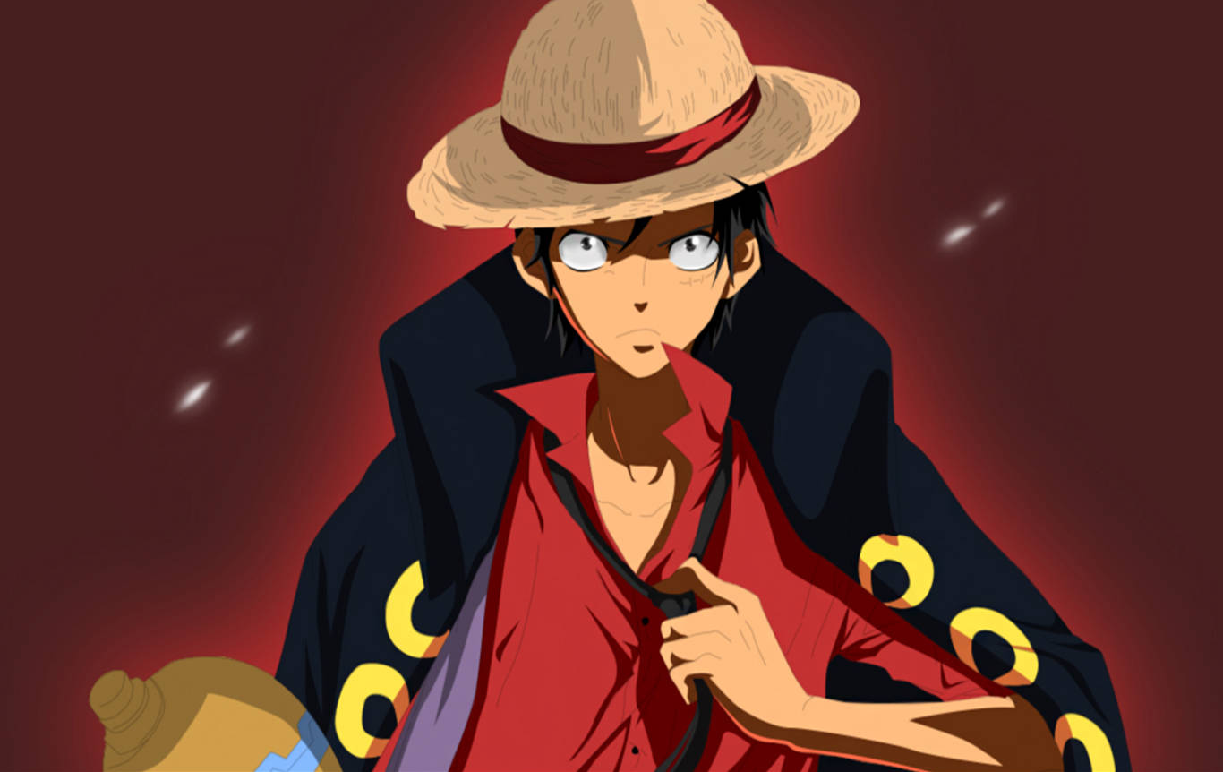 Luffy Red Black Clothes Wallpaper