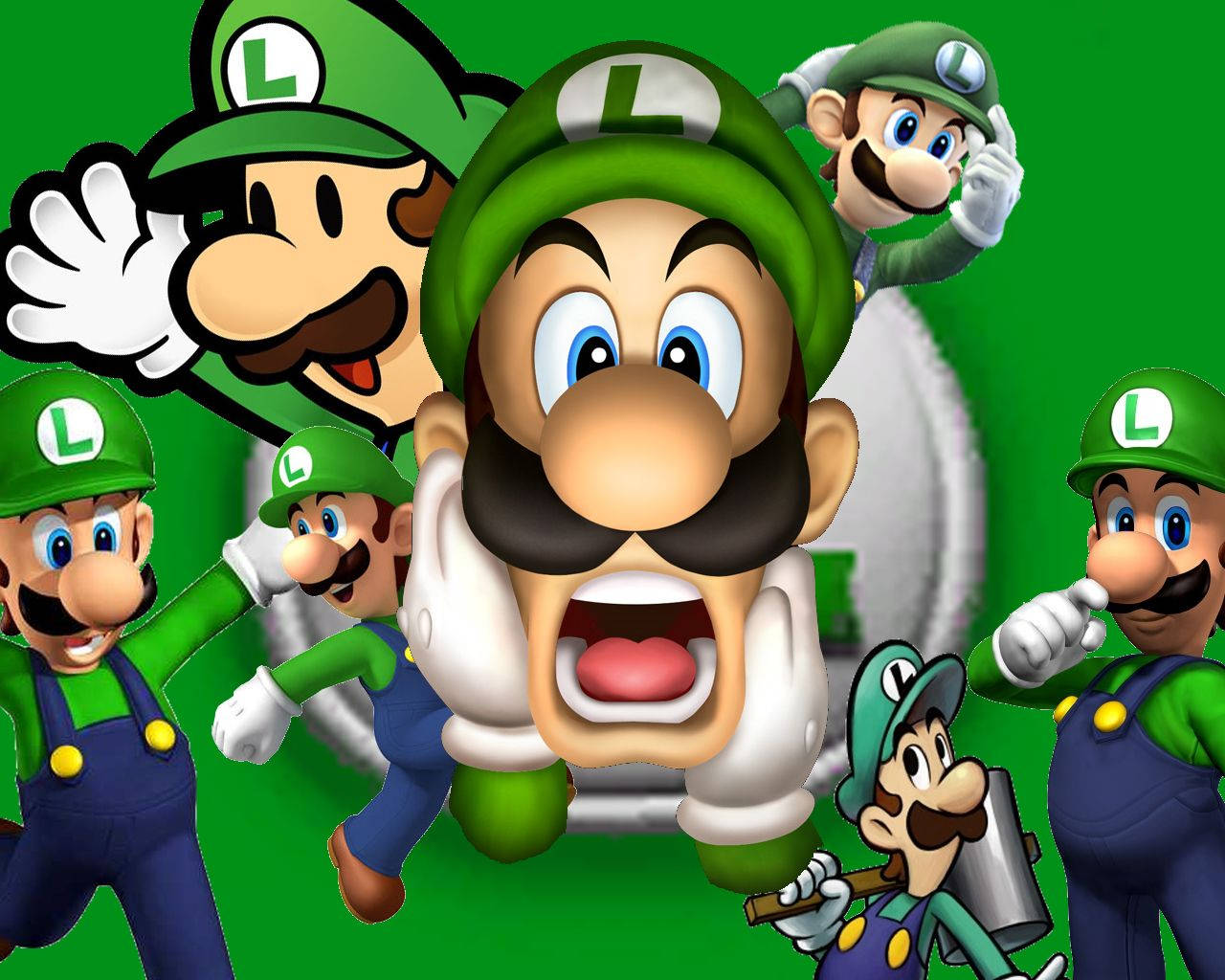 Luigi In Different Forms Wallpaper