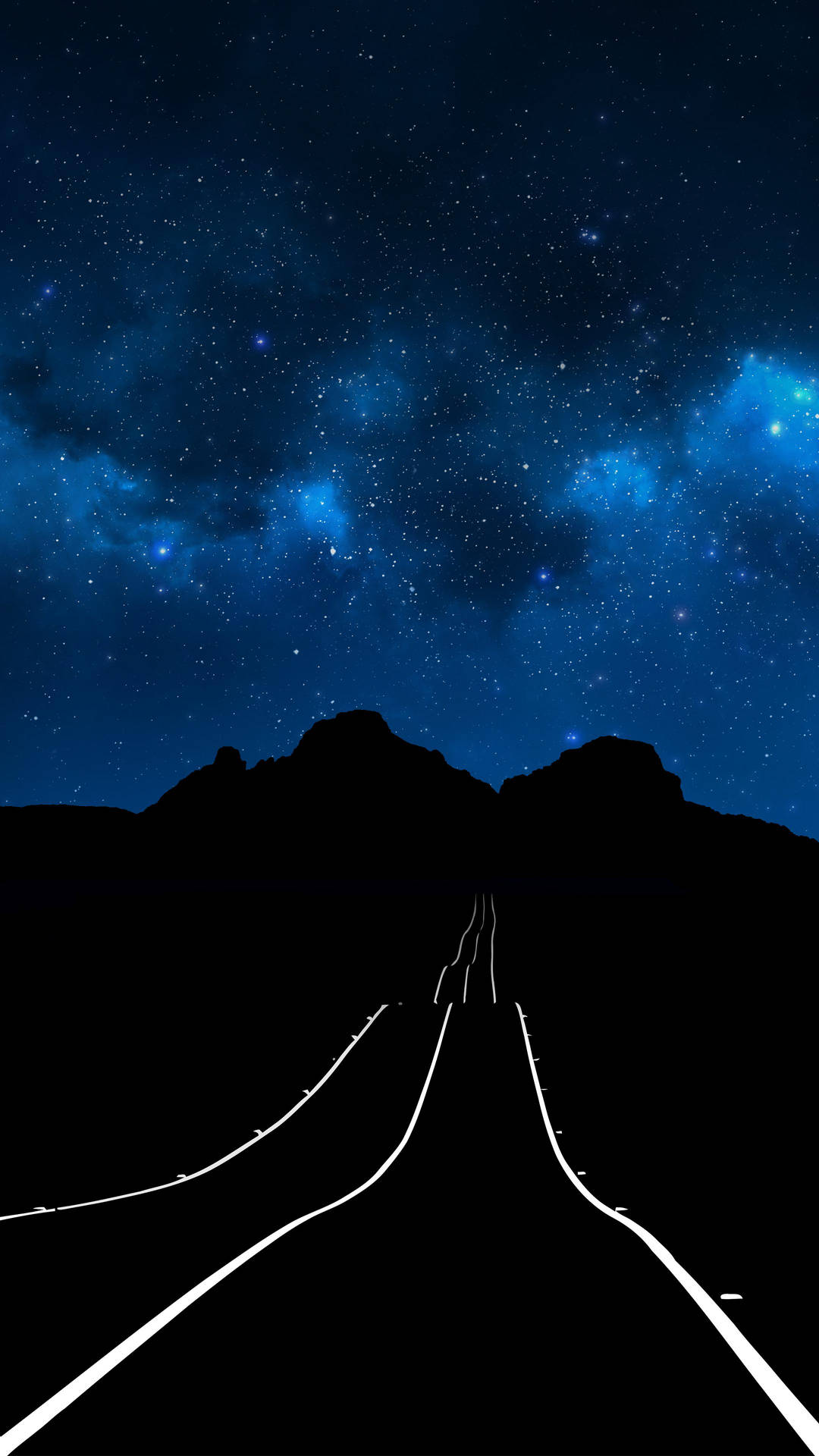 Luminescent Road Lines On Oled Iphone Wallpaper