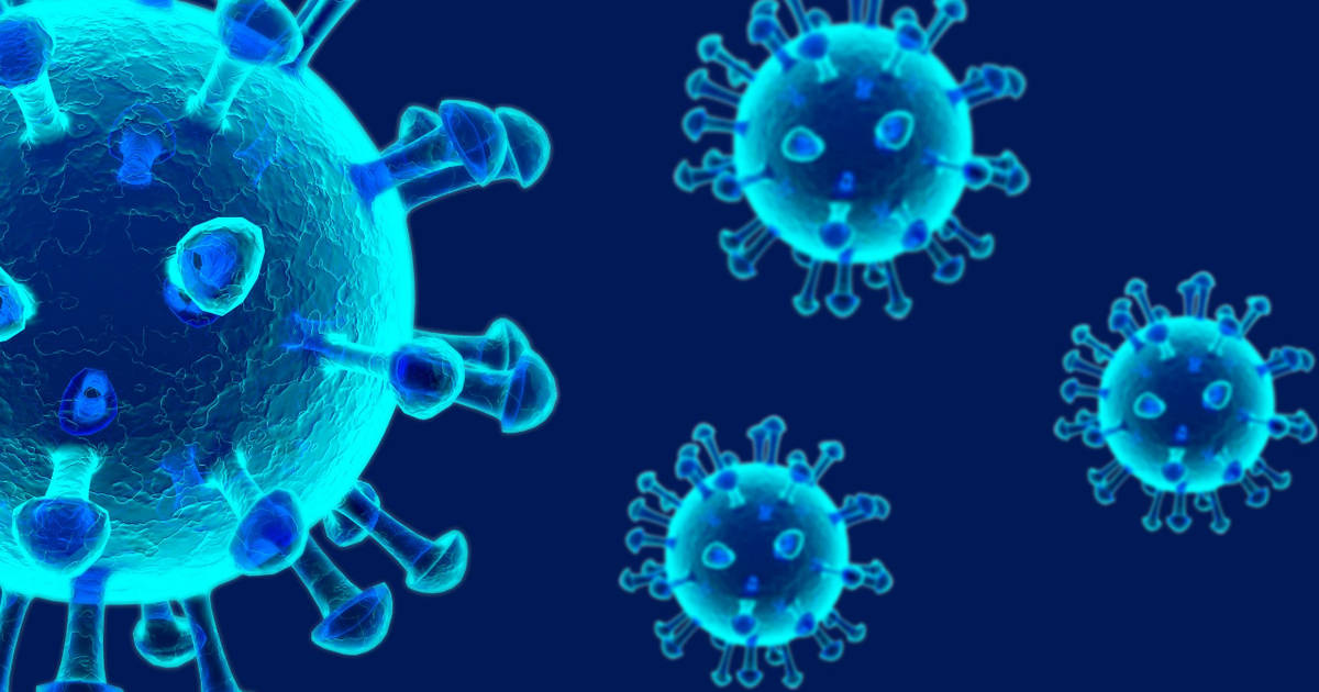 Luminous Blue Coronavirus Wallpaper