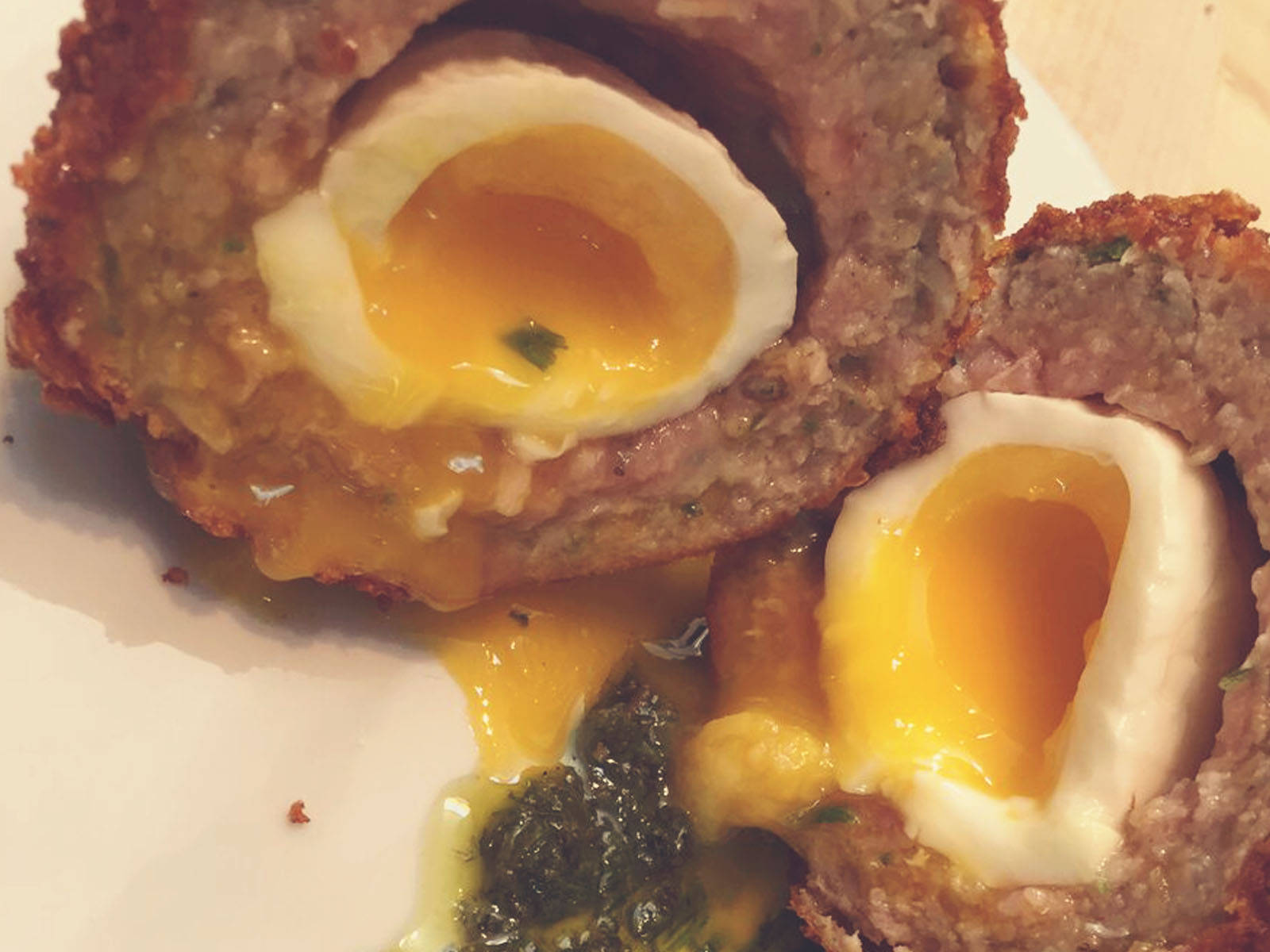 Luscious Traditional British Scotch Egg Dish Wallpaper