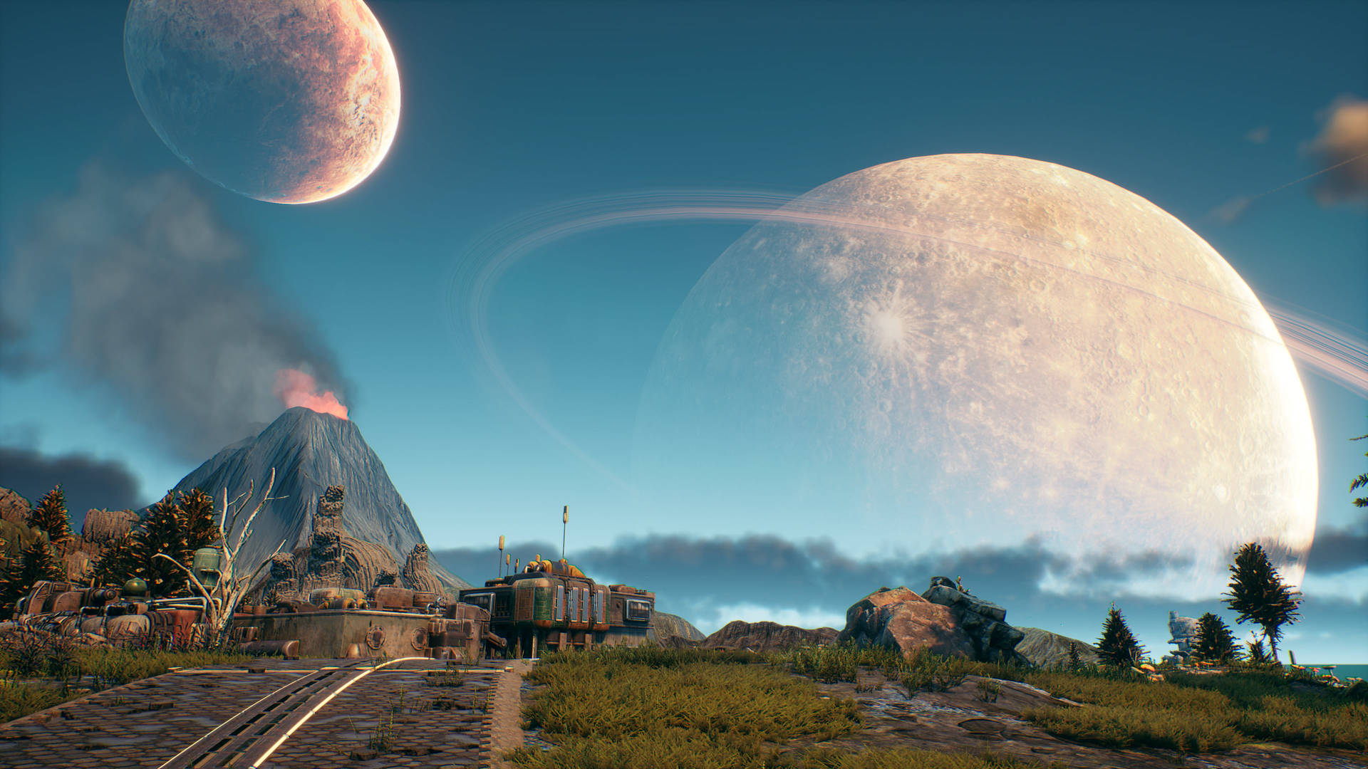 Lush Extraterrestrial Landscape In The Outer Worlds Wallpaper