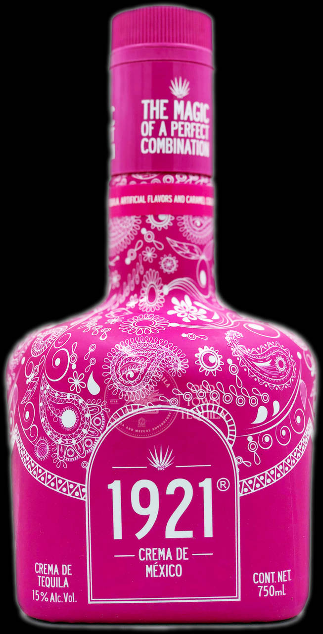 Luxurious 1921 Tequila Pink Crema De Mexico Bottle Wallpaper