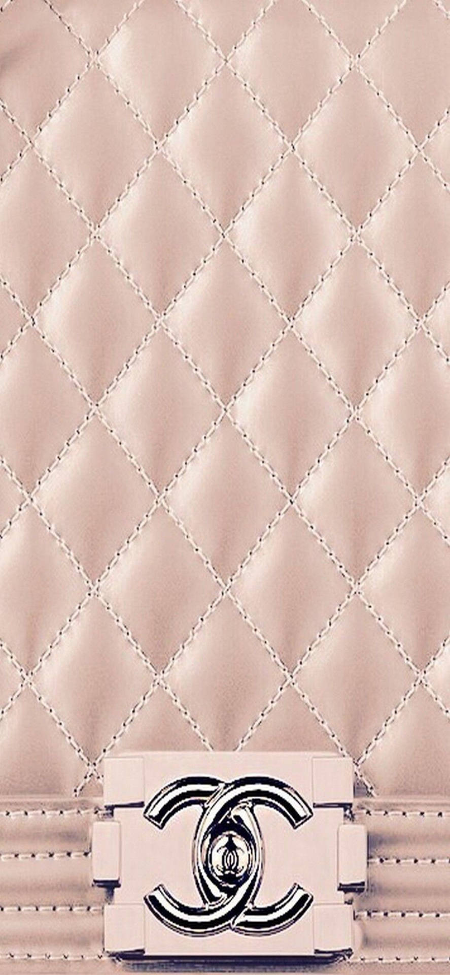 Luxury Rose Gold Leather Stitch Diamond Pattern Wallpaper