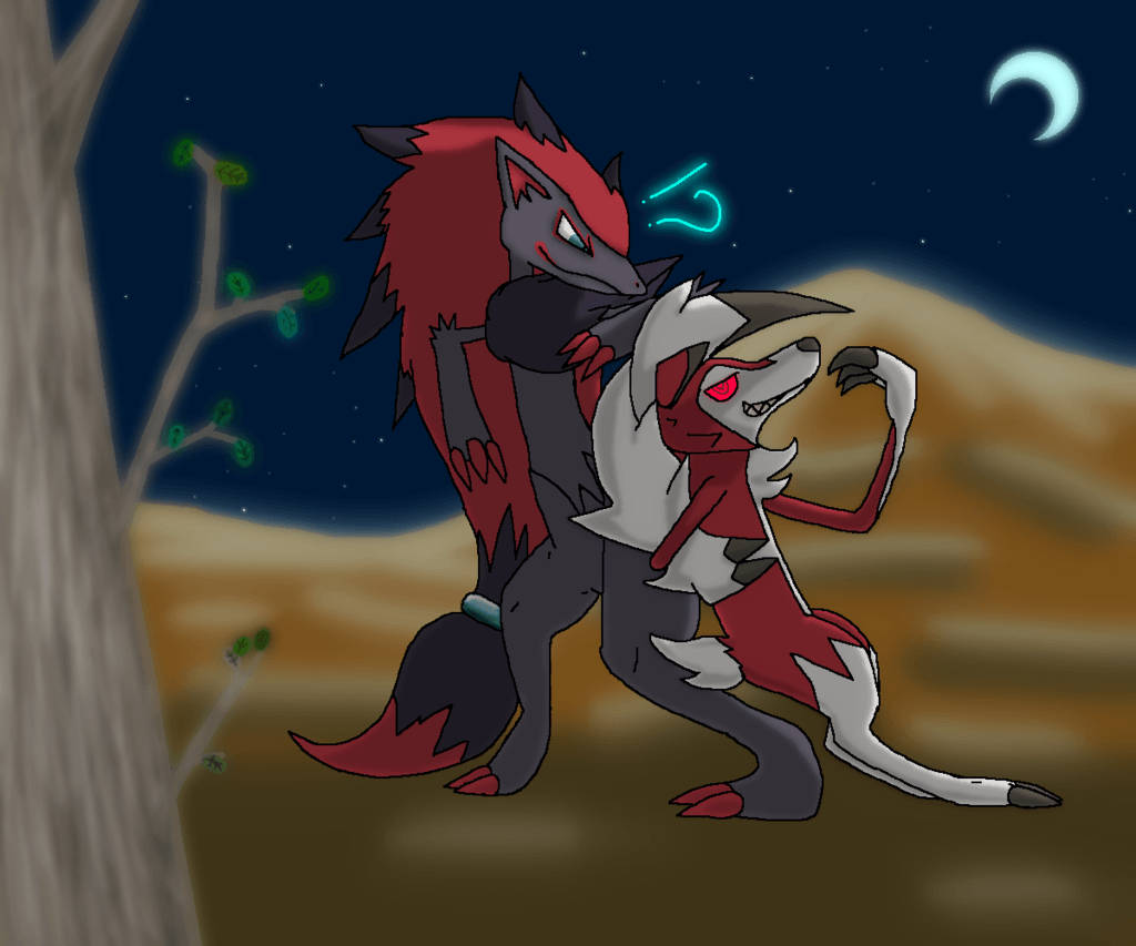 Lycanroc In Love Wallpaper