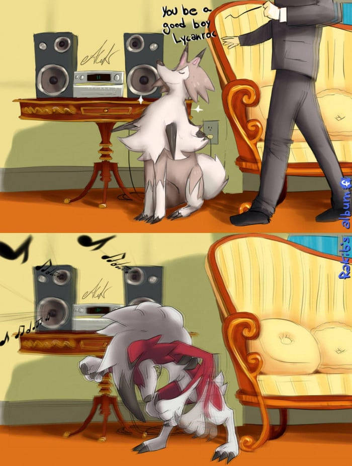 Lycanroc Parody Pets Wallpaper