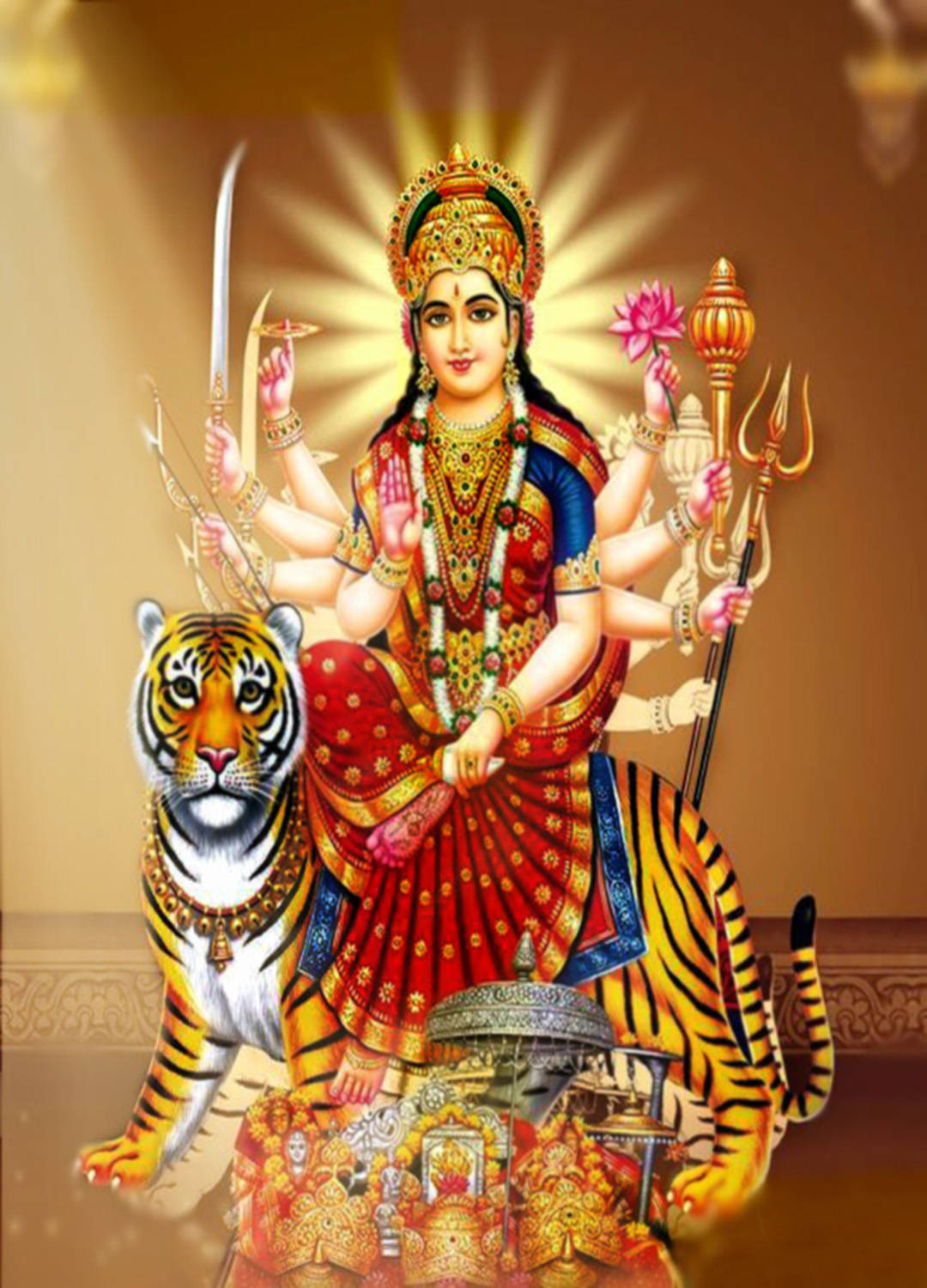 Maa Sherawali Indian Goddess Wallpaper