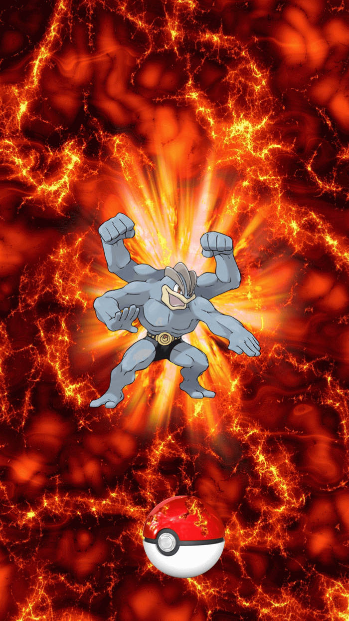 Machamp Lava Aesthetic Phone Wallpaper