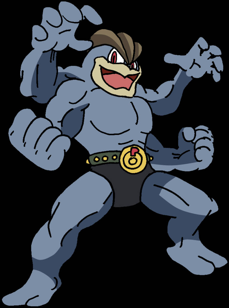 Machamp Posing White Background Wallpaper