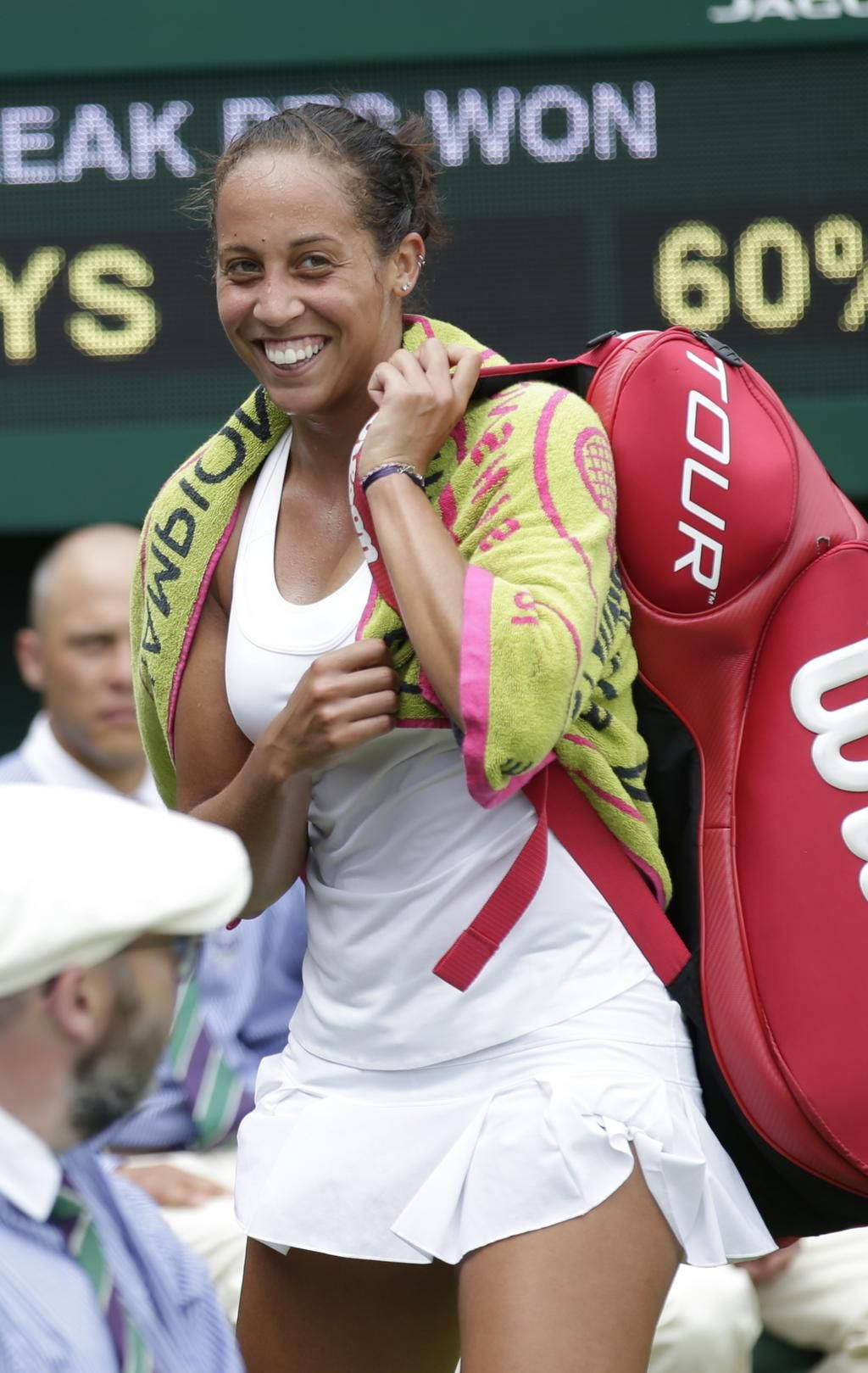 Madison Keys Holding Racket Bag Wallpaper