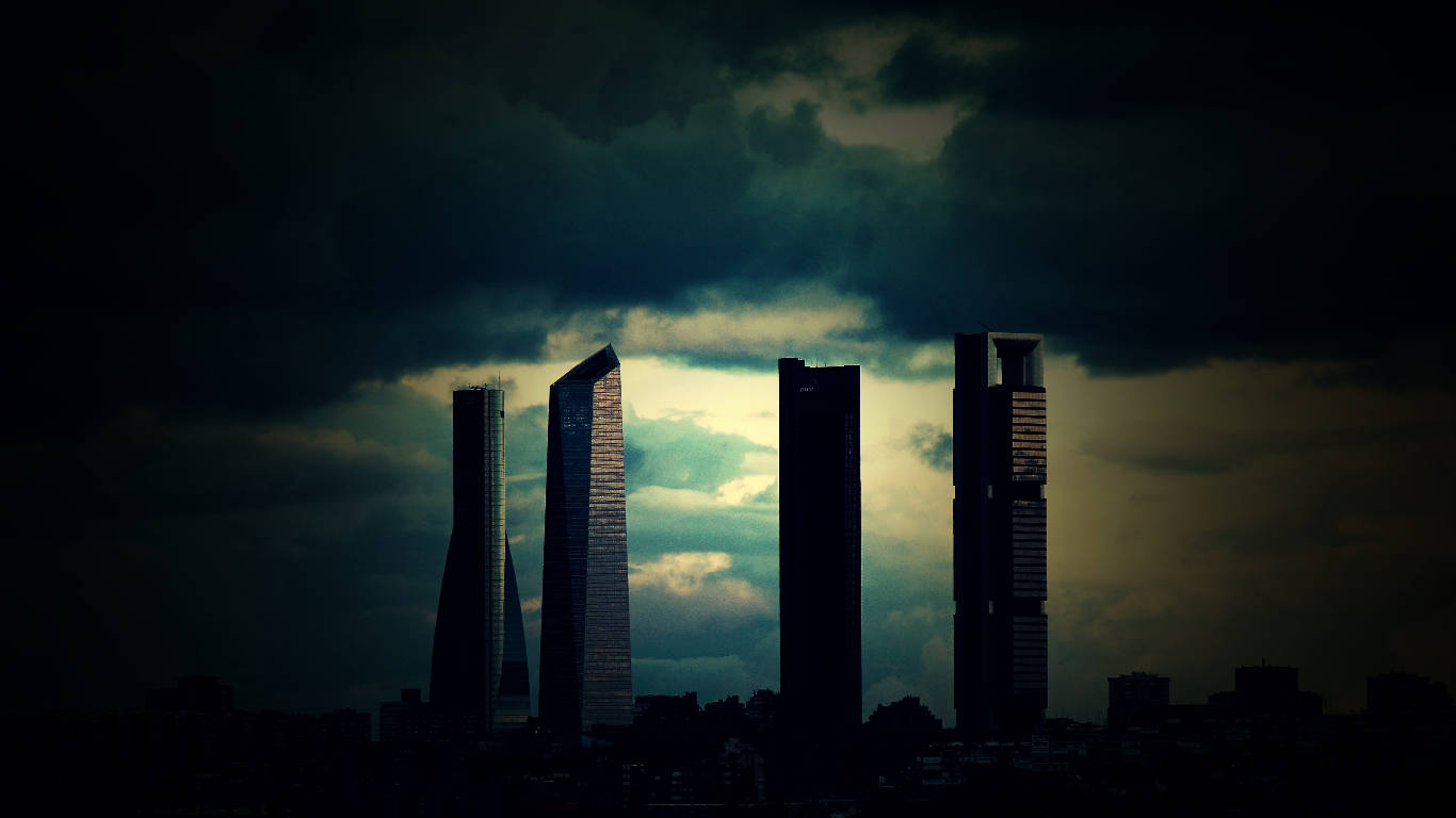 Madrid Spain Cuatro Torres Silhouette Wallpaper