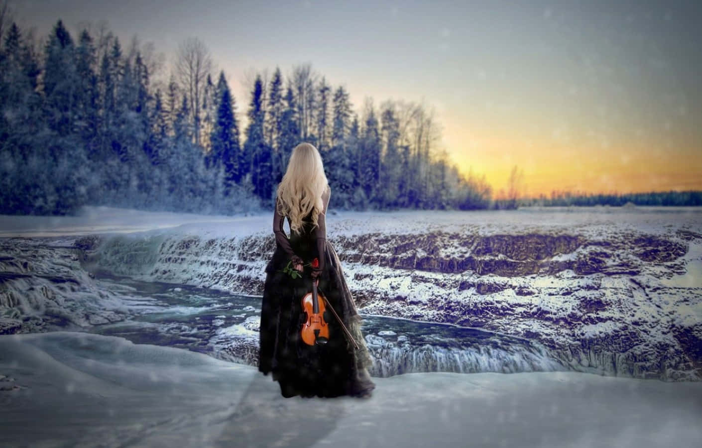 Magical Winter Solstice Night Wallpaper