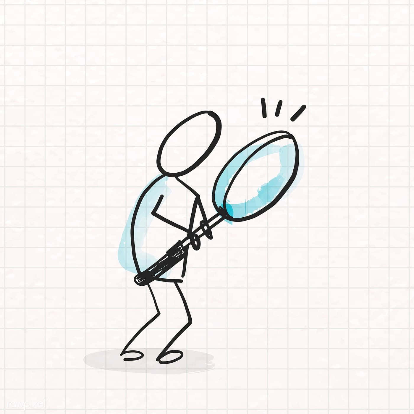 Magnifying Glass Stick Man Art Wallpaper