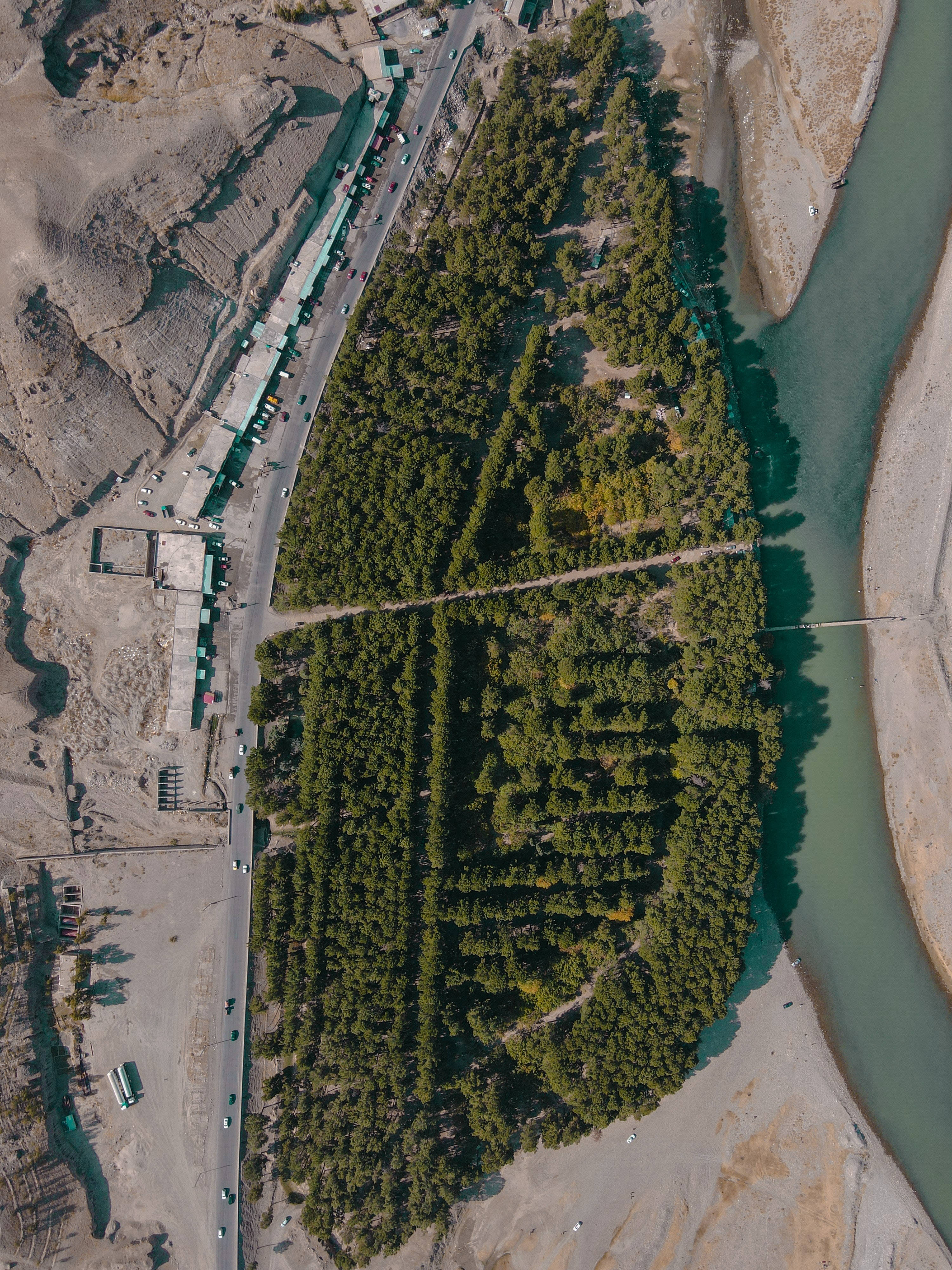 Majestic Aerial View Of Kabul River Wallpaper