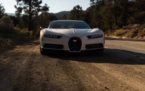 Majestic Elegance Of The White Bugatti Chiron In 4k Wallpaper